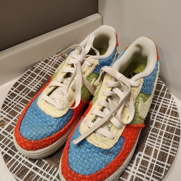 🥳GUC Nike Air Force 1 Low Top LV8 Next Nature TD Hemp Multicolor Sneaker, 6Y - Picture 9 of 16